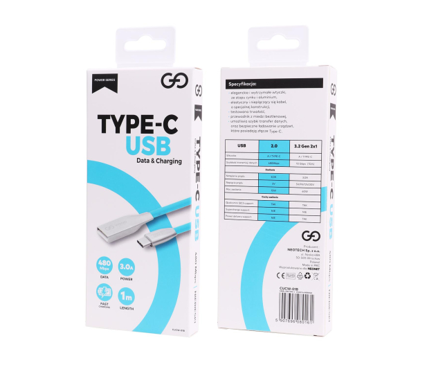 VIGGO DESIGN Kabel USB - USB-C VIGGO 1m Niebieski ^ - 1457523 - zdjęcie 4
